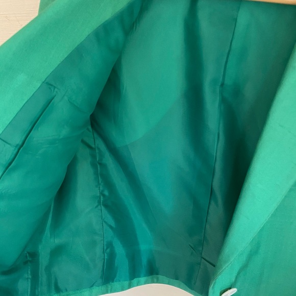 Vintage 70s green twill Jacobson’s cropped blazer size 10 work wear womens wear - Picture 6 of 10